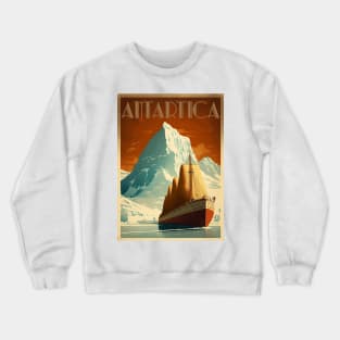 Antarctic Voyage Vintage Travel Art Poster Crewneck Sweatshirt